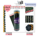 مداد مشکی ام کیو پاک کن دار بدنه مشکی طلاکوب کد H50